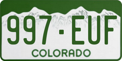 CO license plate 997EUF