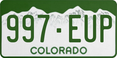 CO license plate 997EUP