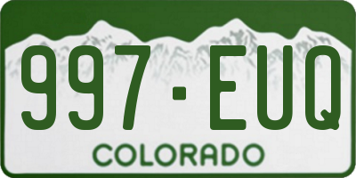 CO license plate 997EUQ