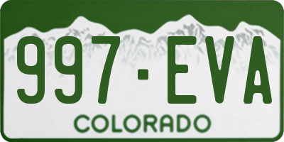 CO license plate 997EVA