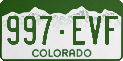 CO license plate 997EVF