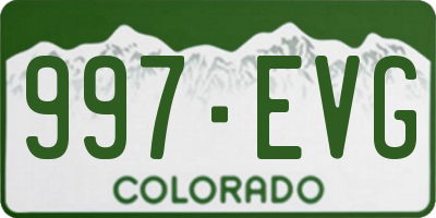 CO license plate 997EVG