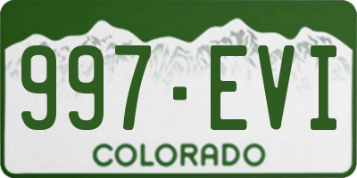 CO license plate 997EVI