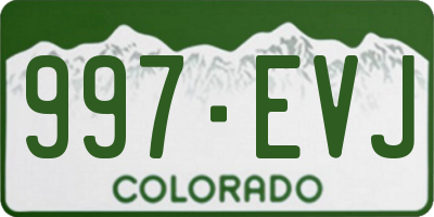 CO license plate 997EVJ