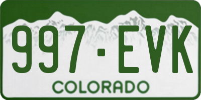 CO license plate 997EVK