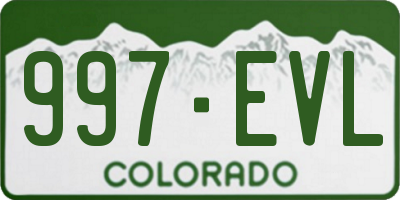CO license plate 997EVL