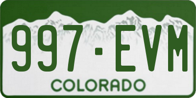 CO license plate 997EVM