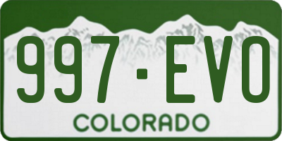 CO license plate 997EVO