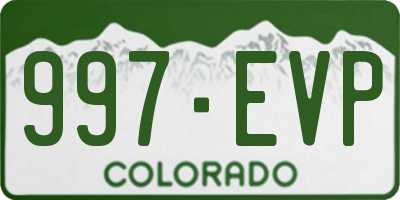 CO license plate 997EVP