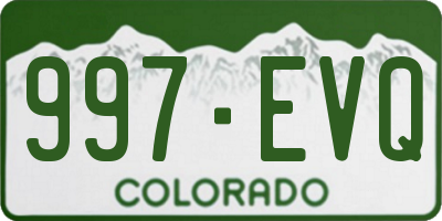 CO license plate 997EVQ