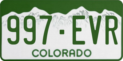 CO license plate 997EVR