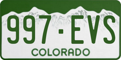 CO license plate 997EVS