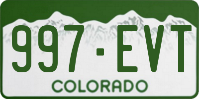 CO license plate 997EVT