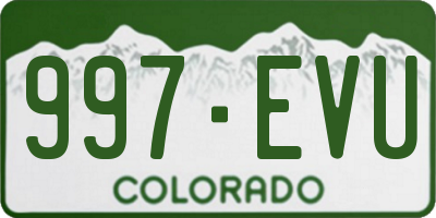 CO license plate 997EVU