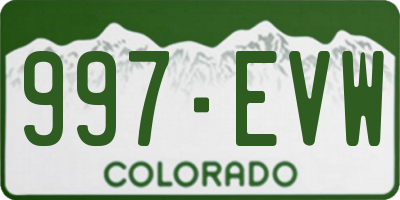 CO license plate 997EVW
