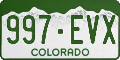 CO license plate 997EVX
