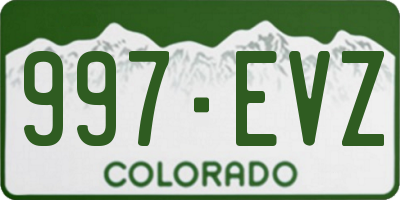 CO license plate 997EVZ