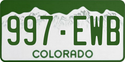 CO license plate 997EWB