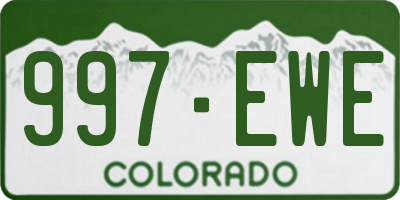 CO license plate 997EWE