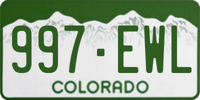 CO license plate 997EWL