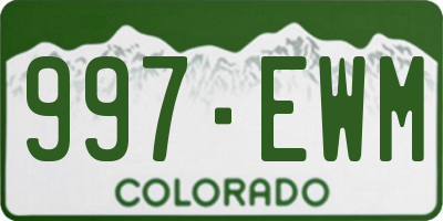 CO license plate 997EWM