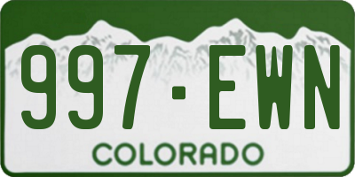 CO license plate 997EWN