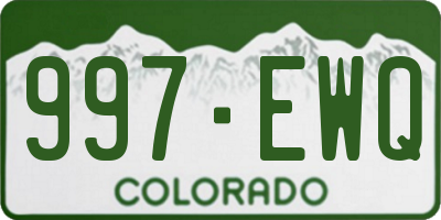 CO license plate 997EWQ