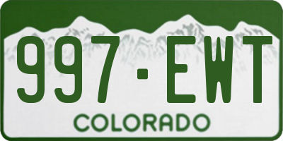 CO license plate 997EWT