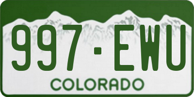 CO license plate 997EWU