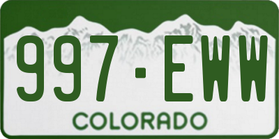 CO license plate 997EWW