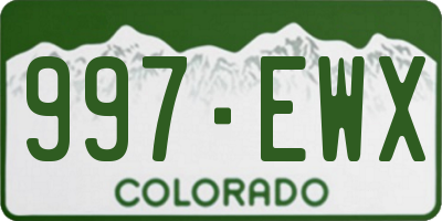 CO license plate 997EWX