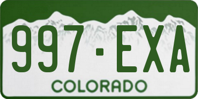 CO license plate 997EXA