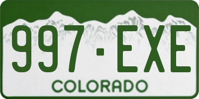 CO license plate 997EXE