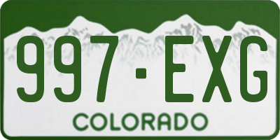 CO license plate 997EXG