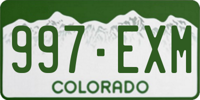 CO license plate 997EXM
