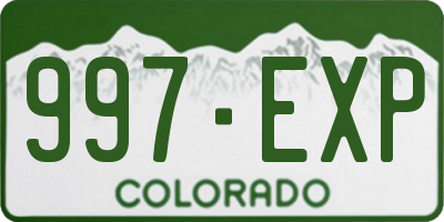 CO license plate 997EXP