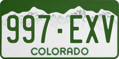 CO license plate 997EXV
