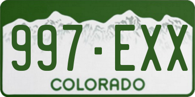 CO license plate 997EXX
