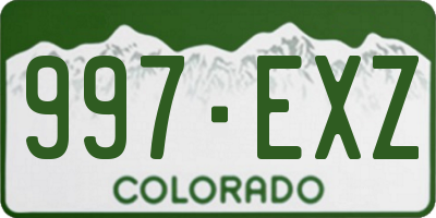 CO license plate 997EXZ