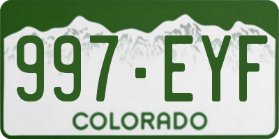 CO license plate 997EYF