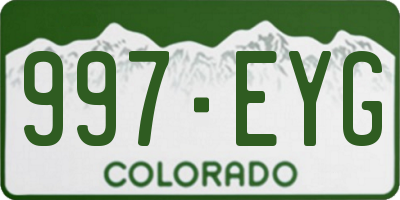 CO license plate 997EYG