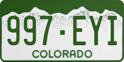 CO license plate 997EYI