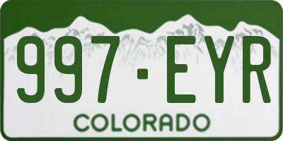 CO license plate 997EYR