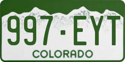 CO license plate 997EYT