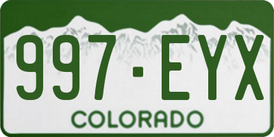 CO license plate 997EYX