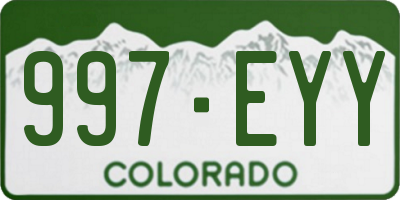 CO license plate 997EYY