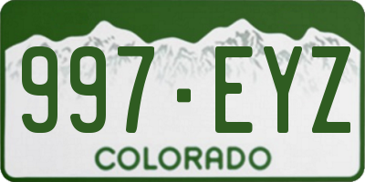 CO license plate 997EYZ