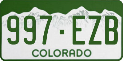 CO license plate 997EZB