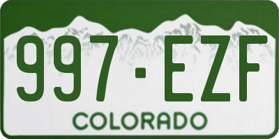 CO license plate 997EZF