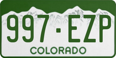 CO license plate 997EZP